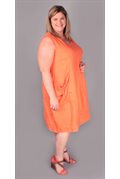 Orange Linen Dress 