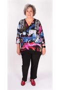 Tunique à coupe boxy à tricot soyeux avec imprimé