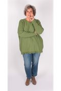 Pull Tricot Avec Franges Vert