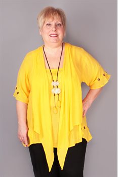 Yellow Front Tie Blouse